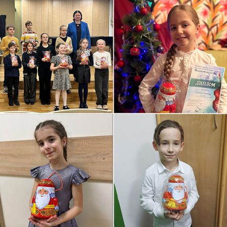 Вручили сладкие подарки детям